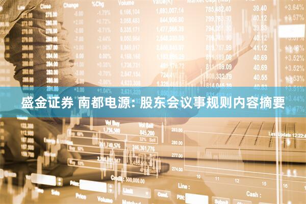 盛金证券 南都电源: 股东会议事规则内容摘要