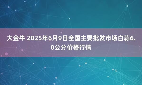 大金牛 2025年6月9日全国主要批发市场白蒜6.0公分价格行情