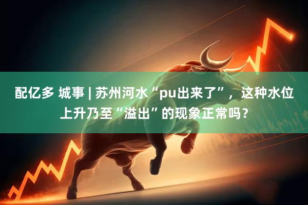 配亿多 城事 | 苏州河水“pu出来了”，这种水位上升乃至“溢出”的现象正常吗？